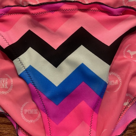 PINK VICTORIA SECRET Aztec Neon color string bikini BOTTOM size Med - Picture 3 of 8